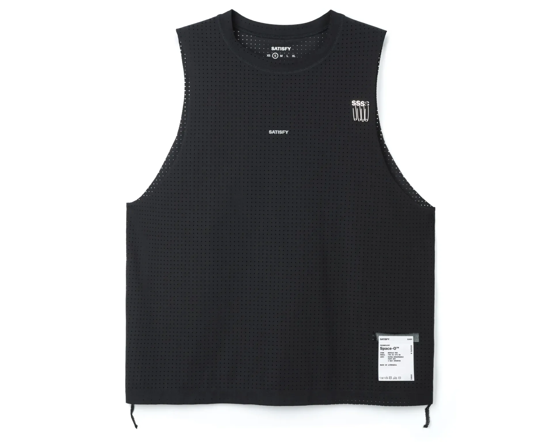 Satisfy W's Space-O Muscle Tee - Black SA (XS)