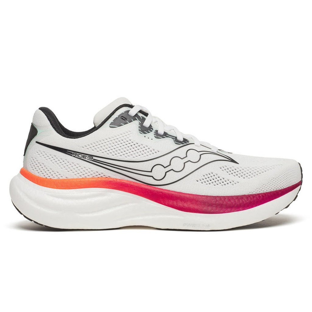 Saucony Shoe M's Ride 19 - White/Crimson (40)