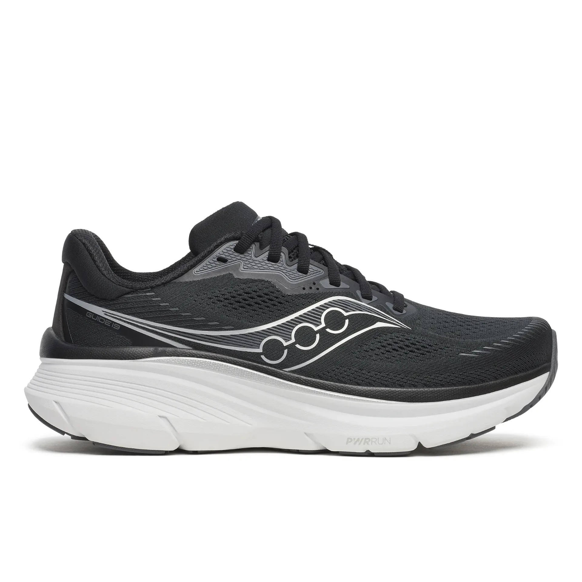 Saucony Shoe M's Guide 19 Wide - Black/Silver (40)