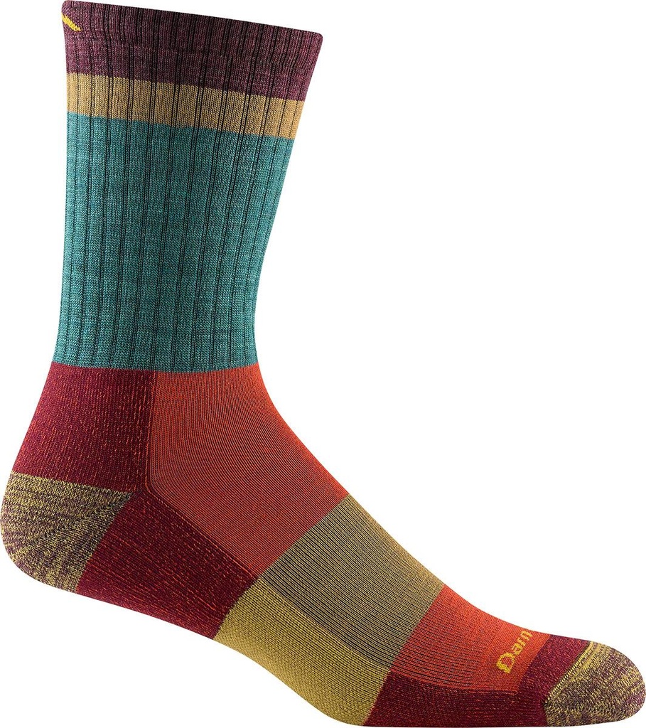 Darn Tough Socks M's Heady Stripe Micro Crew Lightweight with Cushion - Teal (M)